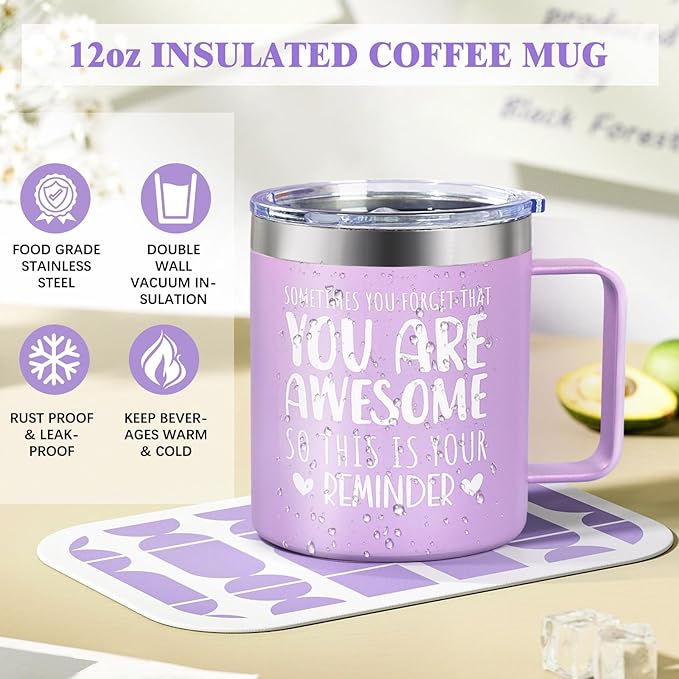 Mothers Day Gifts for Mom, Birthday Gifts for Women Lavender Spa Gift Basket for Women Self Care Relaxing Bath Set Purple Inspirational Gift for Wife Her Female Sister Teacher Nurse Friends Employee