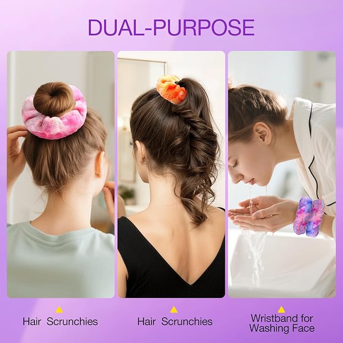 YGQQOY Stocking Stuffer for Teen Girls, Spa Headband With Hair Scrunchies for Skin Care, Headbands for Washing Face,Makeup Headband
