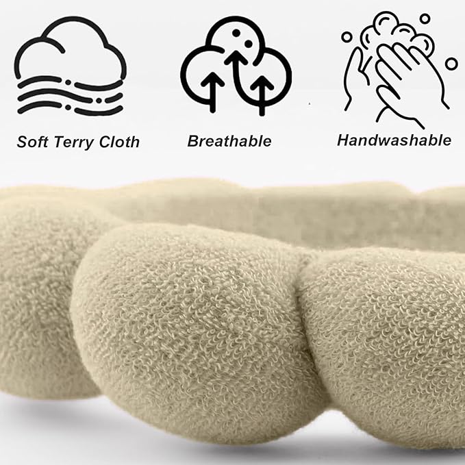 Spa Headbands for Washing Face Makeup Skin Care Women Bubble Facial Beauty Headbands Puffy Shower Towel Band Hairband