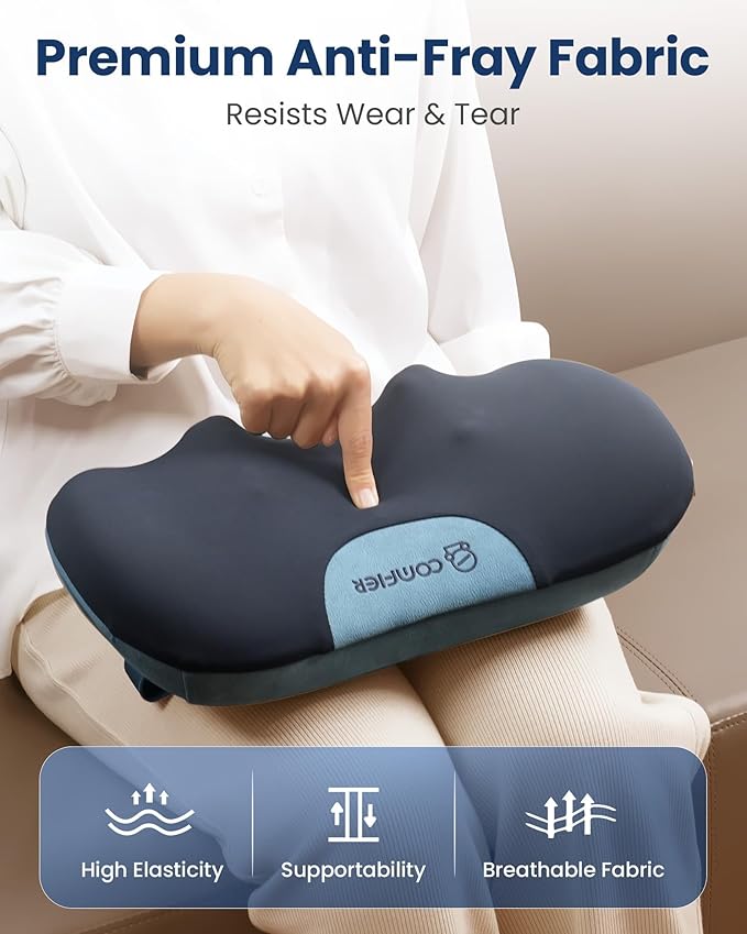 COMFIER Shiatsu Neck and Back Massager with Heat, Neck Massager Pillow with 3D Kneading Deep Tissue, Cordless & Portable, Soothes Muscle Tension at Home, Office, Travel,Mothers Day Gifts for Women