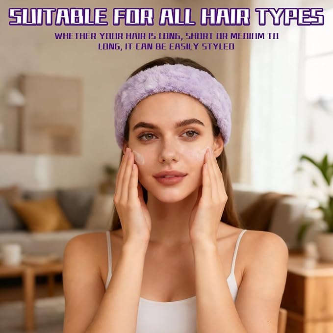 3 PCS Spa Headbands for Women - Terry Cloth Makeup Headbands, Make Up Headband Hair Headband for Face Washing, Soft Puffy Terry Cloth Head Band Wrap for Women Yoga Sports Shower Exercise