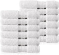 COTTON CRAFT Ultra Soft Washcloths - 12 Pack - 12x12-100% Cotton Facecloths - Baby Wash Cloths - Absorbent Quick Dry Everyday Luxury Hotel Bathroom Kitchen Spa Gym Pool Dorm - 580 GSM - White