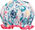 allydrew Reusable Women's Waterproof Shower Caps for Long Hair, Under the Sea