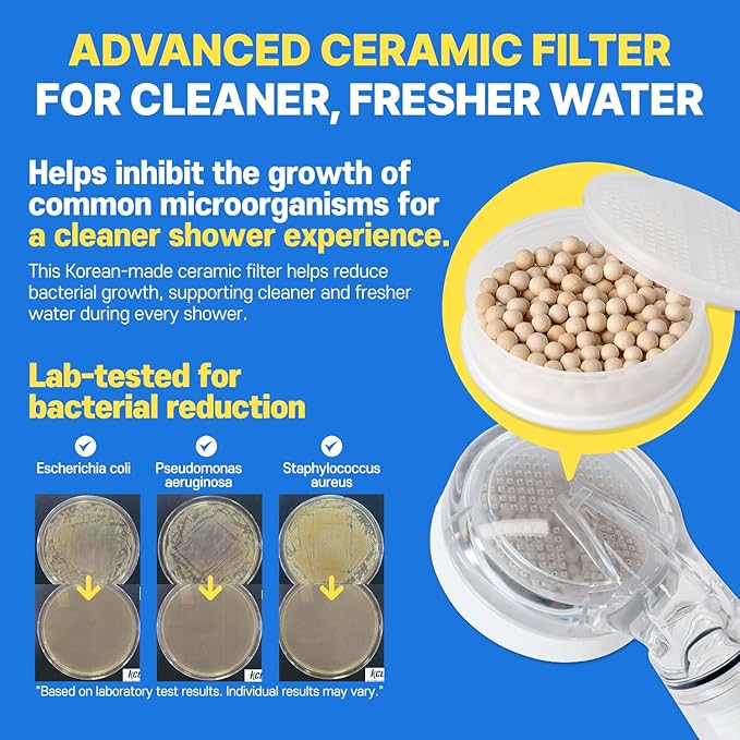 Filter Showerhead Inspired By Korea's Beauty Culture | Carbon Composite Filter | Single Set (Hose, Mount, Teflon Tape, Wrench) (AJ8200MC-SET-SNG)
