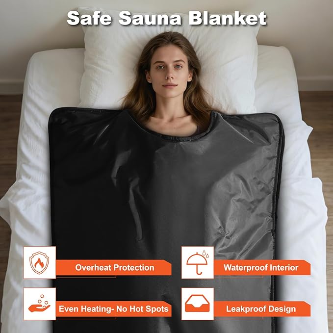 Portable Sauna Blanket PVC, Full Body Heated Bag for Home Use, Waterproof Foldable Design with Adjustable Temperature and Timer