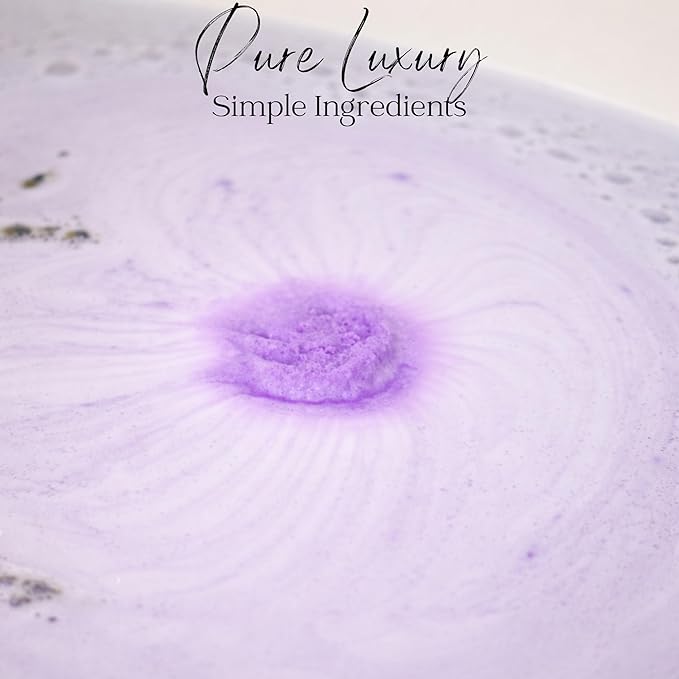 EvolutionUSA 3 Lavender Dreams Bath Bombs for Women – Organic Flower Bath Bombs, Soft Lavender Bath Fizzers, Womens Bath Gift Valentines or Easter, Lush Bath for Girls, Mothers Day Bathbombs