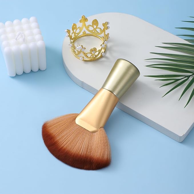 Professional Large Body Powder Brush, Soft Setting Powder Brush for Makeup Finishing Kabuki Makeup Brushes Fan Facial Brushes Dual-Purpose with Soft Bristles for Spray Tan Powders (Rose Gold Color)