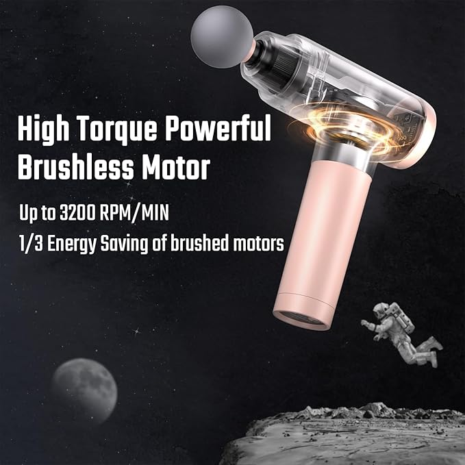 cotsoco Massage Gun Deep Tissue, Muscle Massage Gun Back Massager for Pain Relief, 20 Speeds Handheld Electric Massager Tool with Silent Brushless Motor, Suitable for Gym Office Home Travel