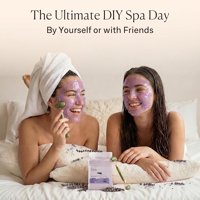 Jelly Face Mask for Facials - Lavender Hydrating, Brightening & Nourishing Jelly Mask with Free Jade Roller & Spatula | Professional Hydrojelly Masks | Vajacial | 23 Oz | Mothers Day Gifts for Mom