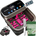 OOAMBB Collapsible Foot Spa with Heat, Bubble,Temp Control,Remote Control, Color Touch Screen Foot Bath Massager with 6 Massage Rollers,Foot Soaking Tub (Deep Grey+Green)