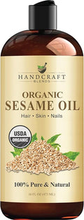Handcraft Blends Organic Sesame Oil - 16 Fl Oz - 100% Pure and Natural - Premium Grade Carrier Oil for Skin and Hair - Hair and Body - Massage - Expeller-Pressed and Hexane-Free