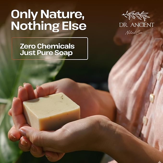 Dr.Ancient Aleppo Laurel Soap Bar, Organic Soap Bars Handcrafted the Traditional Way, Natural Chemical-Free, Vegan, Used for Face Wash, Body Wash, Hand Cleansing and Daily Skin Care, Gentle Cleanser