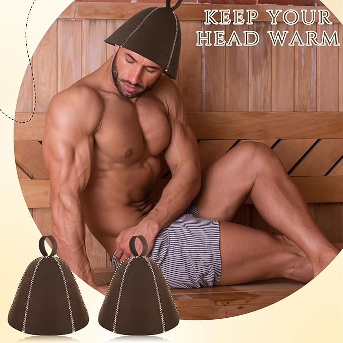 JaGely Sauna Hat for Men Women Sauna Hat Vaporarium Cap Russian Banya Cap for Bath House Accessories