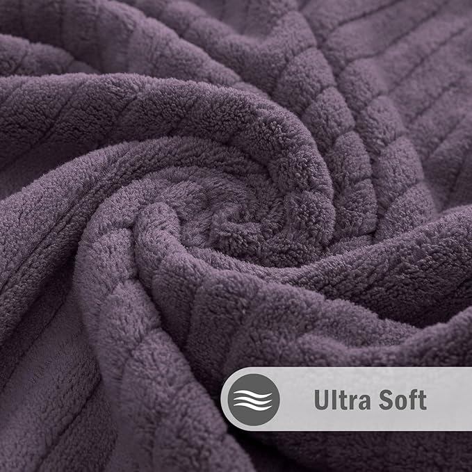 Hailea Hand Towels Set 16x31 Inches,Soft Microfibers Bathroom Towel Set 2 Pack,Highly Absorbent Quick Dry Luxury Towel Hotel Spa Gym Hand Towel Collection for Bathroom,Dark Purple
