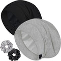 Sleep Cap Bonnet for Sleeping, Adjustable Cooling Ice Silk Lined Hair Bonnets for Natural Curly Braids Beanie Hat Women Men