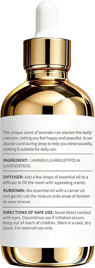 100% Pure Lavender Essential Oil 4 fl oz - Essential Oils for Skin & Diffusers & Home Care, Candle Making, Gifts for Women - Lavender Essential Oil for Diffuser Helps Me Relax/Calming