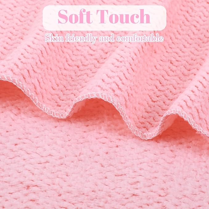Pink Hair Towel, Large Quick Dry Microfiber Hair Towel Wrap Super Soft, Anti Frizz & Ultra Absorbent Perfect for Women with Thick, Curly, Wet Long Hairs, Extra Large 20x40 Inches