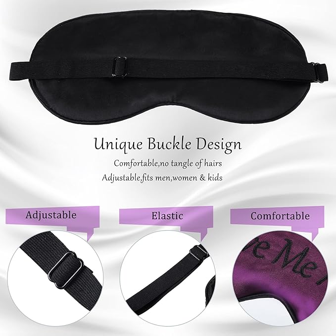 8 Pieces Funny Sleep Mask Silk Eye Mask with Adjustable Strap Soft Cute Blackout Blindfold Eye Cover for Women Men Full Night's Sleep, Travel, Nap, Meditation(Classic Colors)