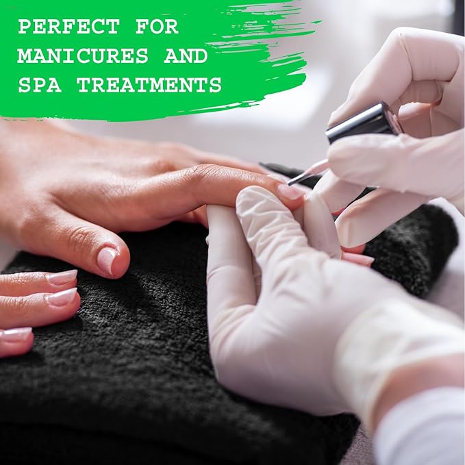GREEN LIFESTYLE Black Microfiber Bleach Safe Towel Bulk Sets, Premium Spa Quality, Super Soft and Absorbent for Gym, Pool, Spa, Salon and Home (12 Pack)