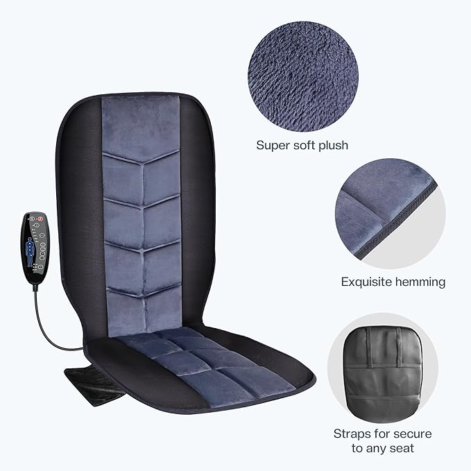 CILI Massage Chair Pad,Back Massager with Heat,Massage Seat Cushion with 10 Vibration Motors,30-60-90 Minutes Heating Options,Chair Massager for Office Chair, Home Office Use,Mothers Day Gifts