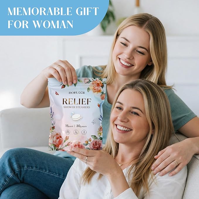 Shower Steamers Aromatherapy, Birthday Mothers Day Gifts for Mom Women Her Wife Teen Girls, Shower Bombs for Relax & Self Care Home Spa Relaxation Travel Essentials -15 Tablets