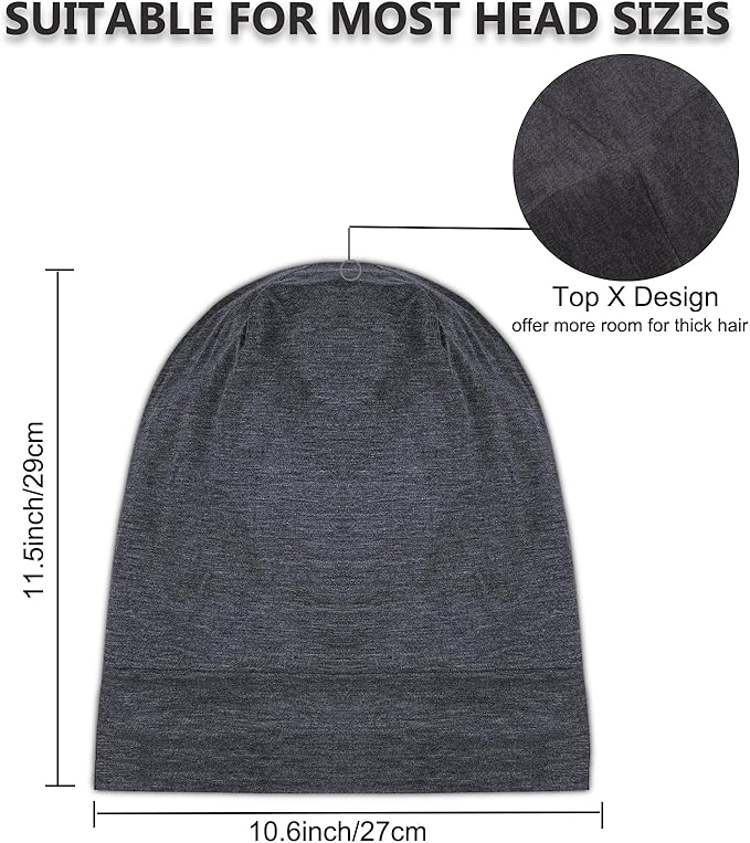 Sleep Cap Bonnet for Sleeping Black Women, Adjustable Cooling Ice Silk Lined Bonnet for Curly Braids Hair Cover Beanie Hat