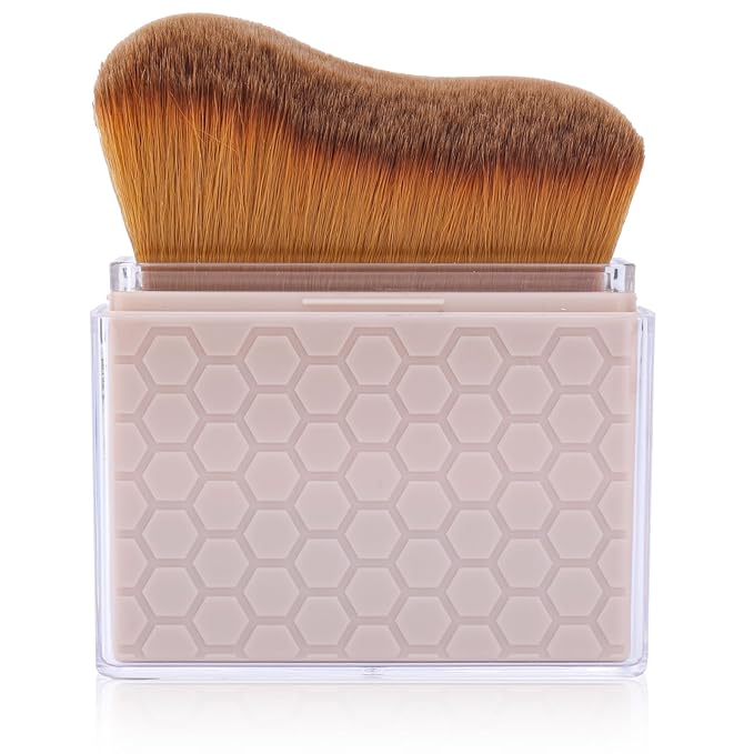 Retractable Self Tanning Brush with Cover, Self Tanner Kabuki Bronzer Makeup Applicator for Blending Tan Liquid Foundation Sunscreens Body Face Leg Arm (Coffee)