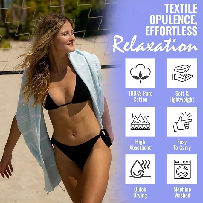 Turkish Pestemal Towel Bath Beach Towel Yoga Sarong Gym Spa Sauna Peshtemal Fouta Pool Towel 100% Cotton Green-Olive
