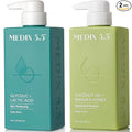 MEDIX Exfoliating Glycolic Acid Body Wash & Face Wash + Coconut Body Lotion Skin Care Set | Coconut Oil Lotion Body Cream & AHA + Lactic Acid Foaming Body Wash For KP Bumps, Keratosis Pilaris, & Acne