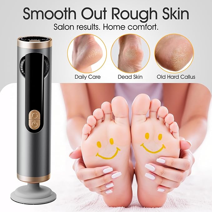 Electric Foot Callus Remover Rechargeable for Dry Foot Skin,FSA&HSA Electric Foot File for Dead Skin & Cracked Heel,Foot Callus Shaver with 2 Detachable Discs & 40 Sanding Papers