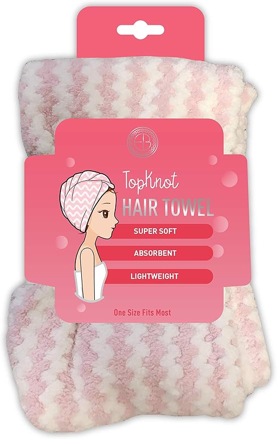 Evriholder Topknot Hair Towel, Pink
