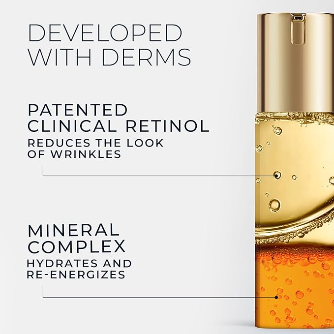 RoC Retinol Correxion Deep Wrinkle Retinol Face Serum with Ascorbic Acid, Anti-Aging Treatment for Fine Lines, Dark Spots, Post Acne Scars, 1 Oz (Packaging May Vary)