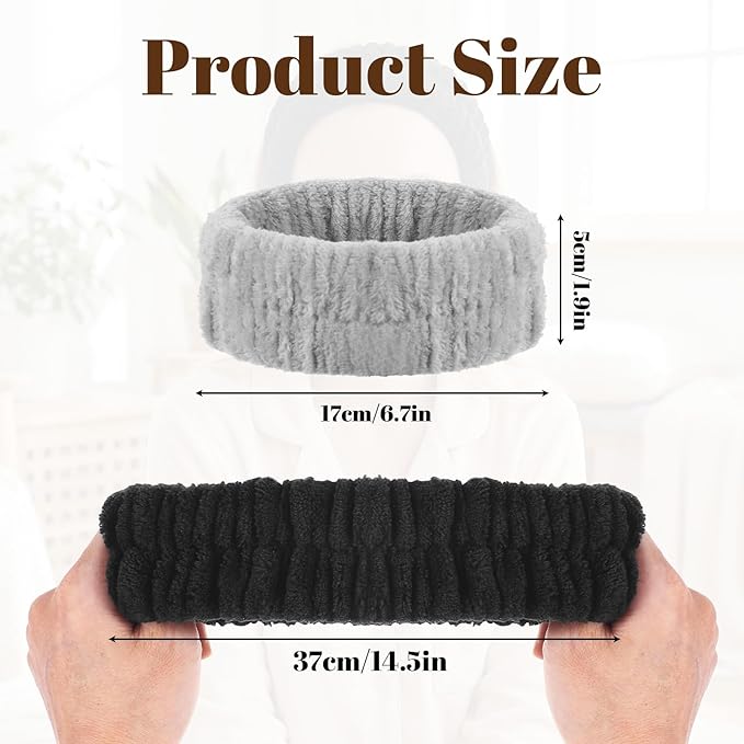 3PCS Skin Care Headband, Spa Headbands Makeup Head Band Headband for Washing Face Fluffy Hair Bands for Women Men