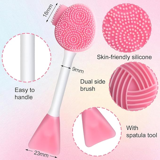 MUiiGOOD 2pcs Silicone Face Scrubber Round Pads Face Mask Brush Exfoliating Lip Cleansing Facial Cleansing/Wash Brush Exfoliator Blackhead Skin Care Tool Makeup Removes Dead & Dry Skin for Women Men