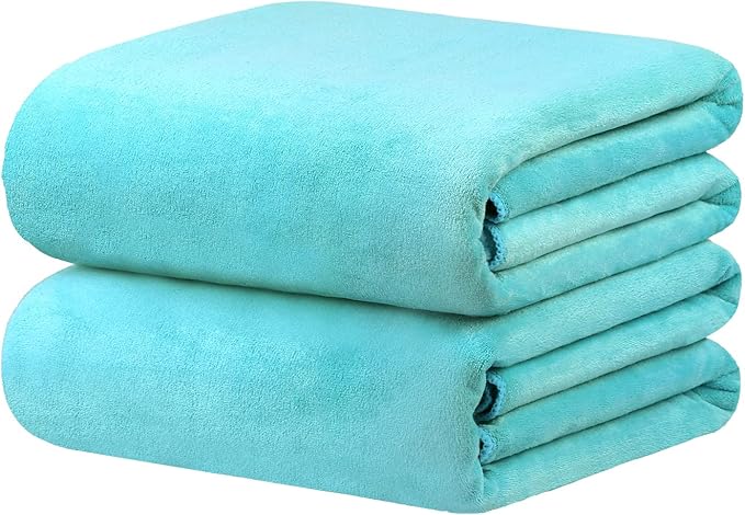 JML Microfiber Bath Sheet Towels for Adult, 2 Pack, 40" x 80", Oversized Bathroom Towel with Hanging Loop, Soft Super Absorbent, Fast Drying, Perfect for Sauna, Sport, Fitness, Yoga, Aquamarine