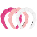 3 Pack Spa Headbands - Terry Cloth Puffy Hair Bands for Skincare, Makeup Removal, and Facial Cleansing