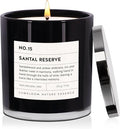 LUMELOOM Santal Reserve Luxury Scented Candles, 9oz Soy Wax Candles for Home Scented, Sandalwood, Amber, Iris & Leather Scent, Long Burning Time, Gifts for Women, Men, Nurse, Mothers Day, Teacher