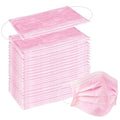 Wecolor 100 Disposable Face Masks for Adults, Outdoor, Airport, Farm, Garden, Non-Woven Fabric and Meltblown Fabric, Soft, Comfortable Face Mask, Anti-Fog, Wide Earbands - Pink