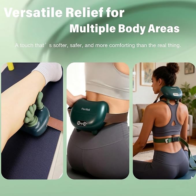Neck Massager for Pain Relief, 4D Shiatsu Deep Tissue Neck and Shoulder Massager, Bionic Neck Shoulder Massager with Hand Kneading, Massager with Little Hands for Home & Office (Green)