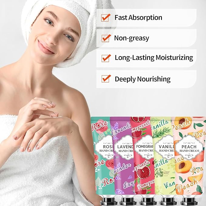 8 Pack Hand Cream Gift Set,Mothers Day Gifts for Mom,Teacher Appreciation Gifts,Nurses Week Gifts,Birthday Gifts for Women,Teen Girls,Natural Plant Fragrance Travel Size Lotion for Dry Cracked Hands