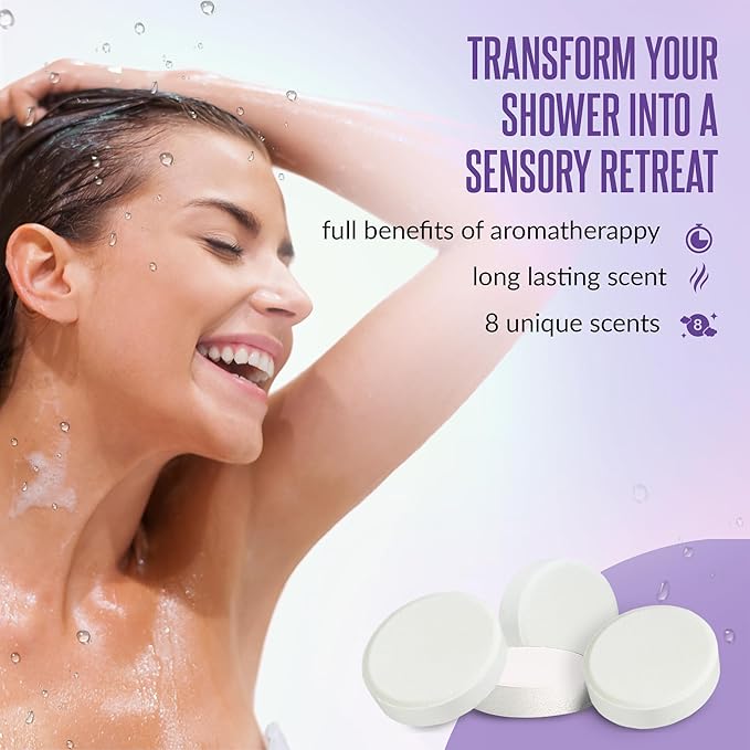 GOSSBY Shower Steamers Aromatherapy (8 Pcs) - Mothers Day Gift for Mom - Birthday, Stress Relief Gift for Women Wife Teen Girl - Basket Stuffers - Natural Essential Oils, Self Care Relaxation Home Spa
