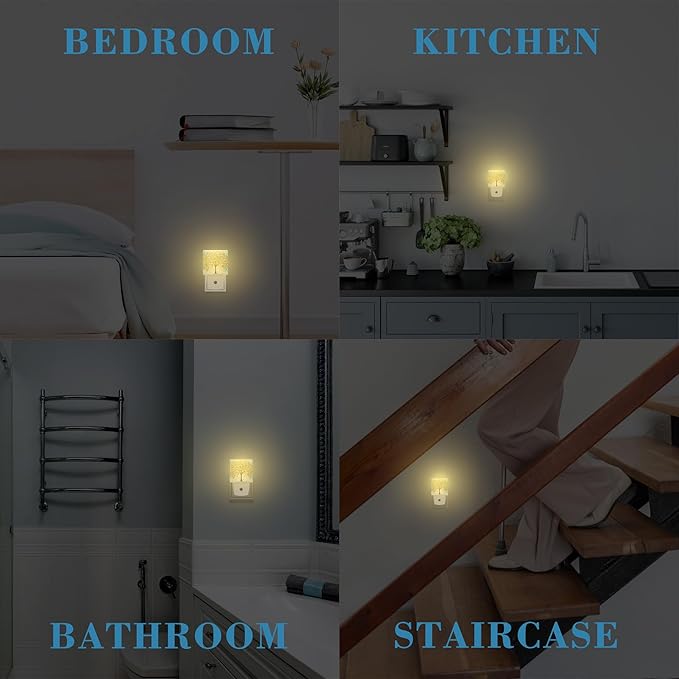 Plug in Night Lights Golden Tree Of Life Oil Painting Nightlight Plug Into Wall Dusk to Dawn Sensor LED Night Light for Kid Girls Boys Women Room Decor,Hallway,Kitchen,Bathroom,Nursery,Stairs