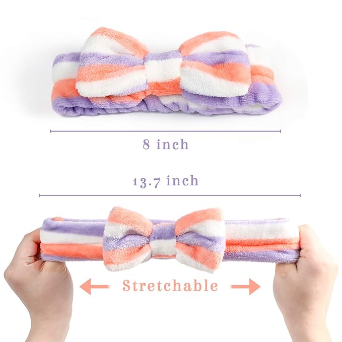 3 otters 8-Pack Spa Headband, Stocking Stuffers for Women Teen Girls, Mom, Girlfriend, Makeup Headband for Washing Face, Skincare, Spa Gifts Basket Party Supplies