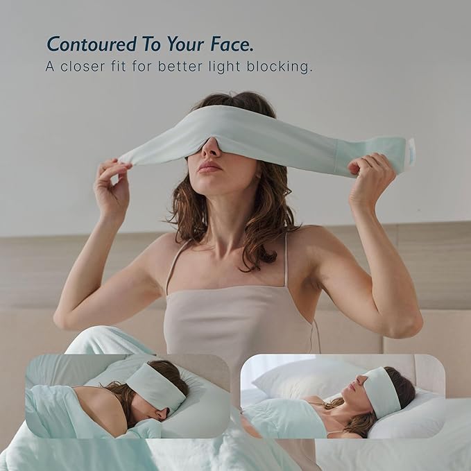 Breescape Cooling Silky Eye Mask, Instant Cool-to-Touch Fabric with Silent Closure, Full-Coverage Light Blocking, Adjustable Soft & Breathable Design for Ultimate Sleep Comfort, Comes with Travel Bag