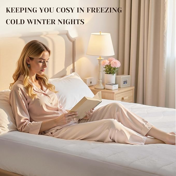 GOTCOZY Multi-Zone Heated Mattress Pad Full Size - Electric Mattress Pad Fit up to 15" with 10 Heat Setting & 12 Hour Auto Off, Independent Body & Feet Heating, Machine Washable（Bleach）
