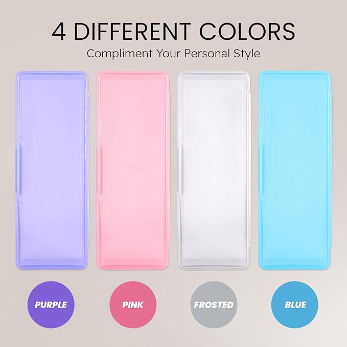Beauticom Personal Box Storage Case for Professional Manicurist Nails Pedicure (Large Size) (4 Pieces Mix Color, Mix Color: Pink, Blue, Frosted, Purple)