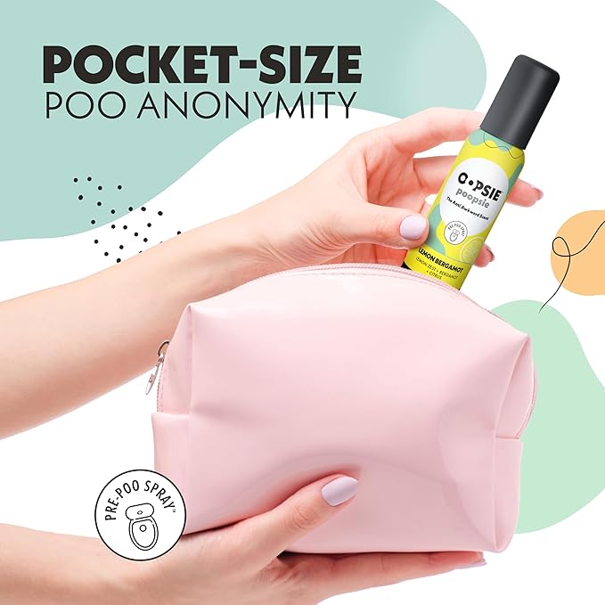 Oopsie Poopsie Toilet Spray, Travel Essentials, Each Up to 300 Uses, On-The-Go Bathroom Odor Deodorizer with Essential Oils, TSA Approved Size Lemon Bergamot 1 Pack, 2 Fl Oz