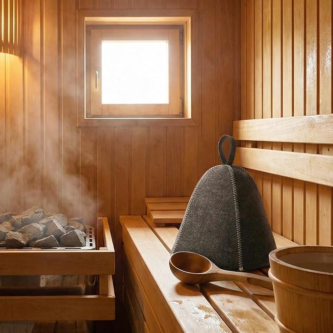 JaGely Sauna Hat for Men Women Sauna Hat Vaporarium Cap Russian Banya Cap for Bath House Accessories