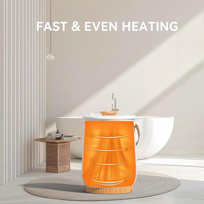 Large Towel Warmer for Bathroom, Luxury Heated Towel Warmer Bucket for SPA, Auto Shut Off, Fits Up to Two 40"X70" Oversized Towels, Bathrobes, Blankets, PJ's and More, Best Ideal Gifts - White, 20L