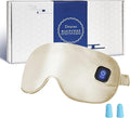 Silk Heated Eye Mask Cordless Rechargebale for Dry Eyes,Warm Eye Heating Pad No Pressure, Sleep Eye Mask Gift for Men Women